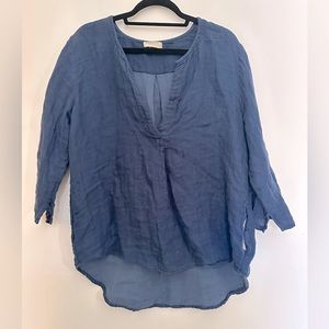 CP Shades blue linen tunic with pockets